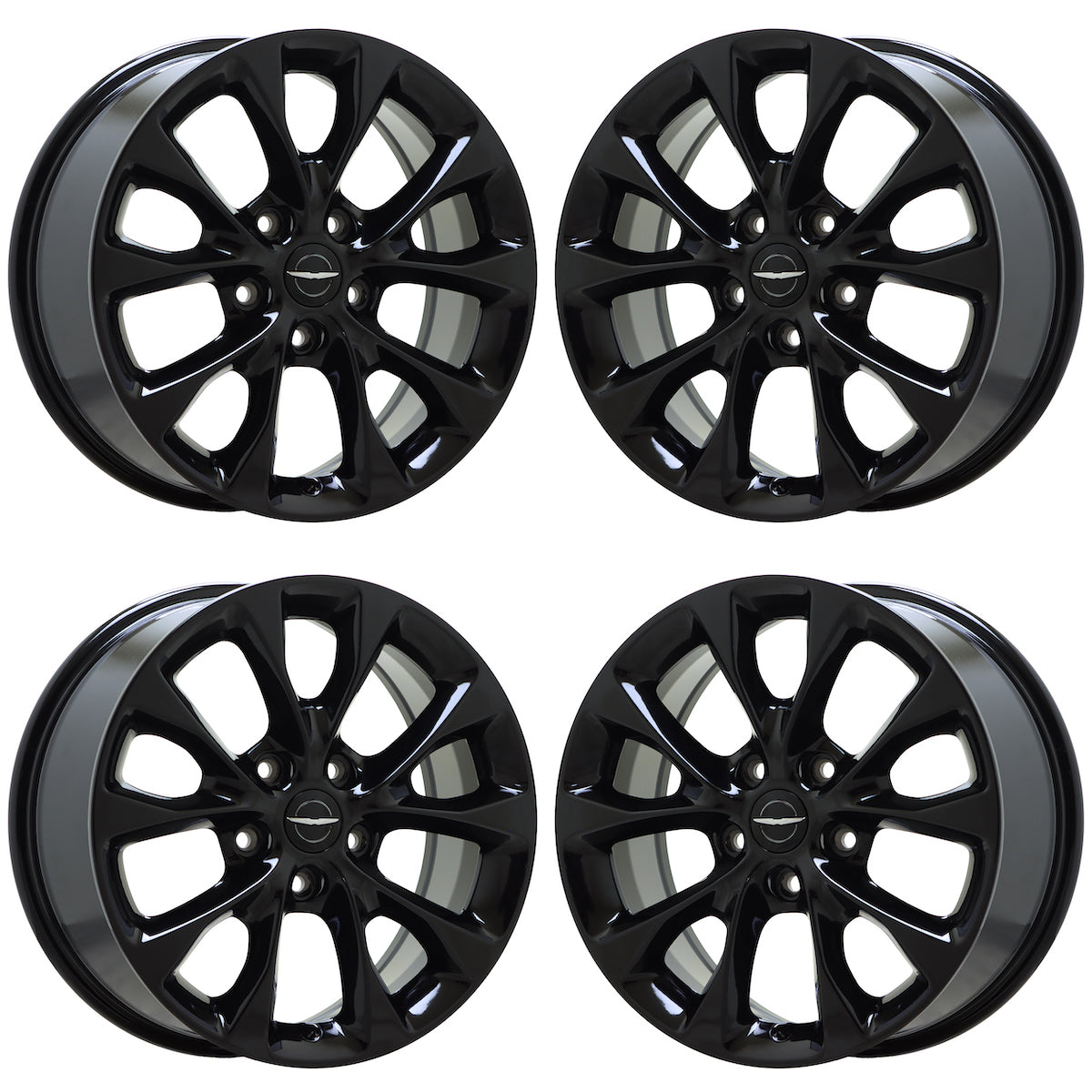 18" Chrysler Pacifica Gloss Black wheels rims Factory OEM set 2041