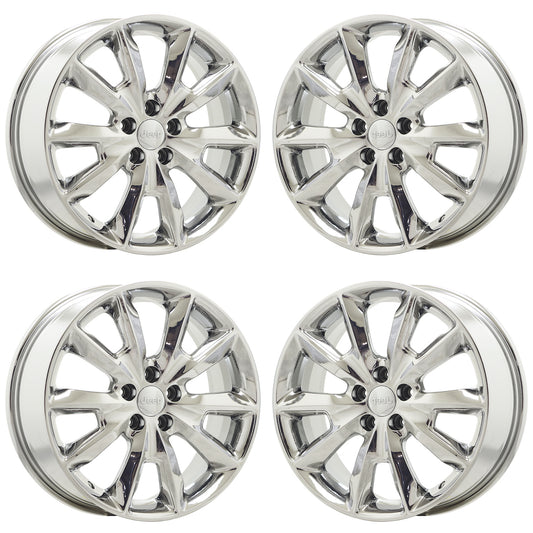 18" Jeep Cherokee Bright Chrome wheels rims Factory OEM set 9132