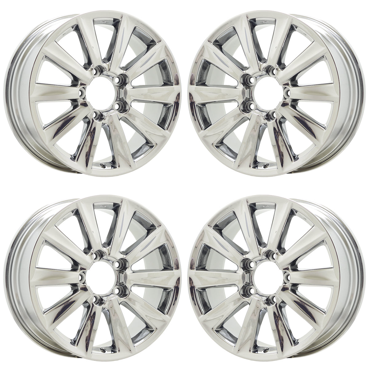 20" Lexus LX570 Bright Chrome wheels rims Factory OEM set 74212