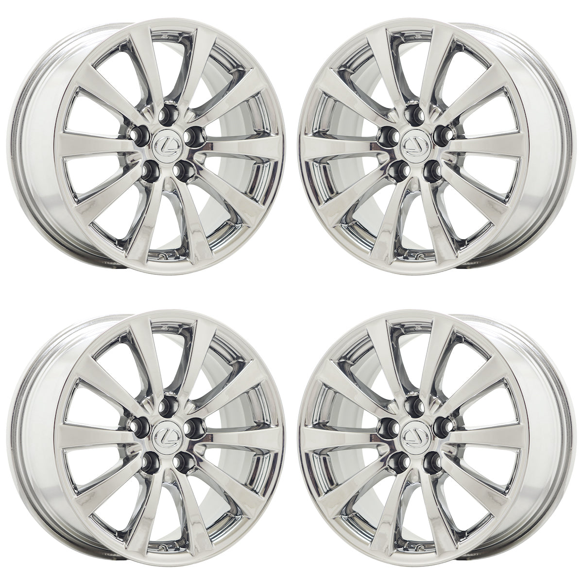 17" Lexus IS250 IS350 Bright Chrome wheels rims Factory OEM set 74188 EXCHANGE