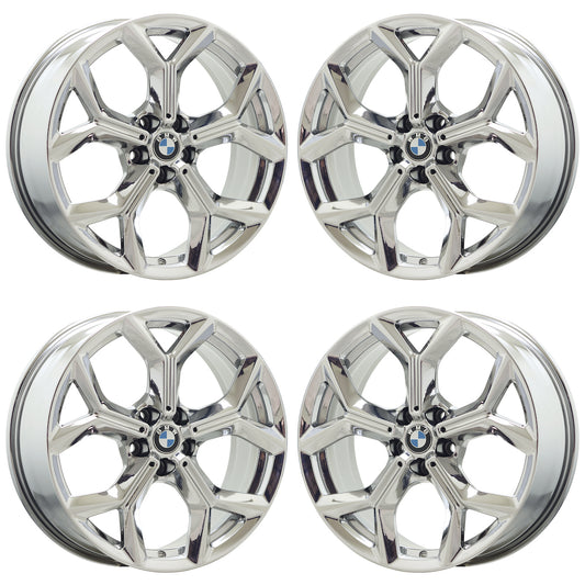 19" BMW X3 X4 Bright Chrome wheels rims Factory OEM set 86529 EXCHANGE