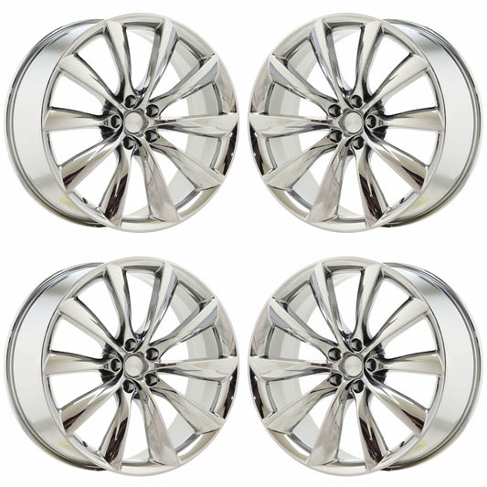 22" Tesla Model X Bright Chrome wheels rims Factory OEM set 97771 97845 EXCHANGE