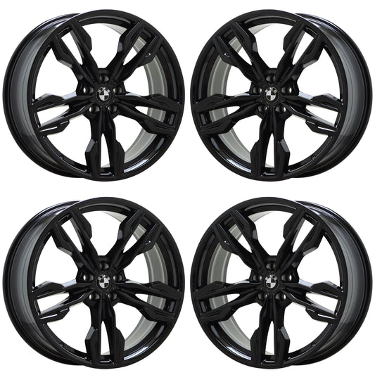 21" BMW X3 X4 Gloss Black wheels rims Factory OEM set 86364 86367 EXCHANGE