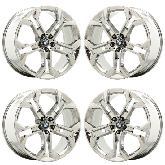 21" BMW X5 X6 Bright Chrome wheels rims Factory OEM set 86465 86467 EXCHANGE
