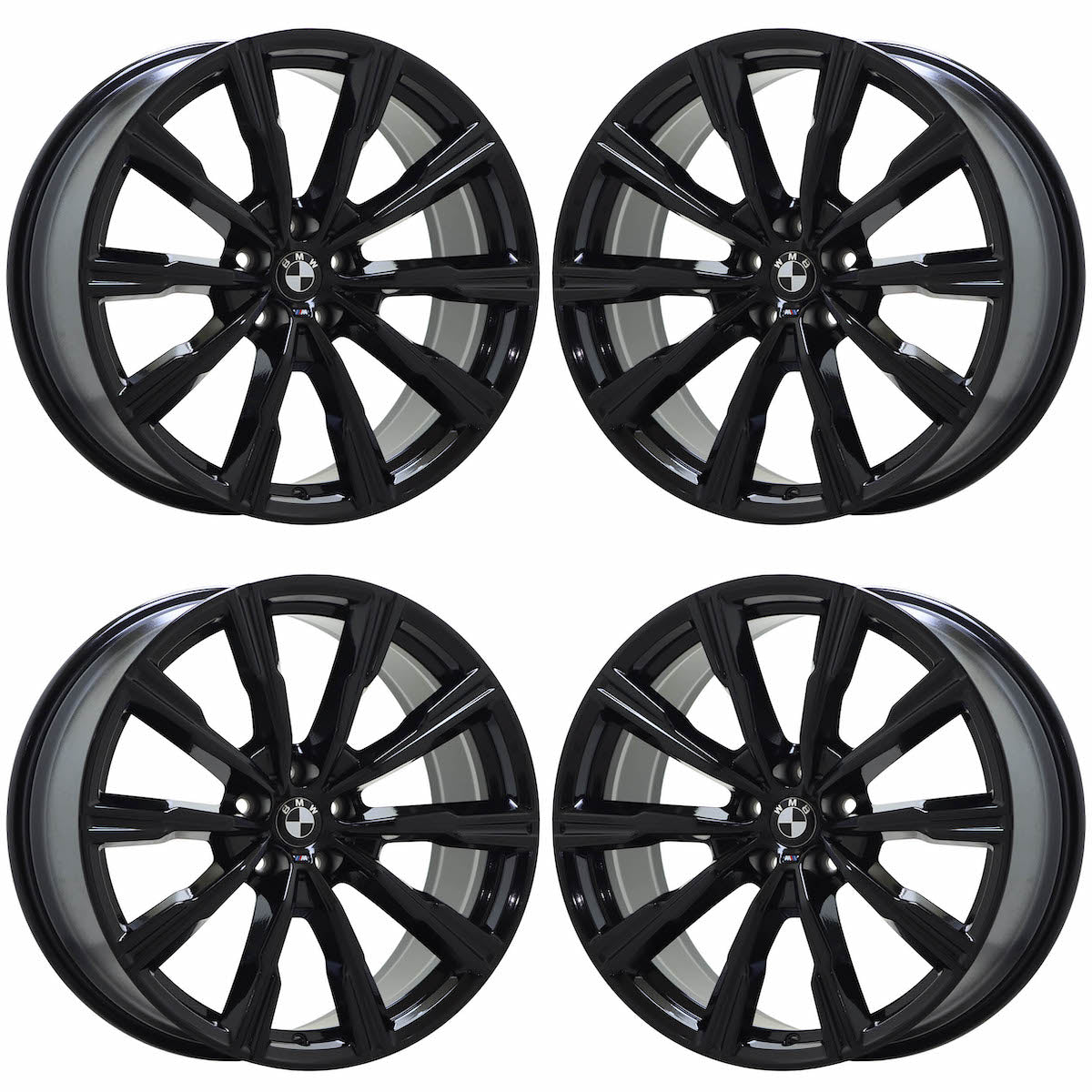 20" BMW X5 X6 Gloss Black wheels rims Factory OEM set 86461