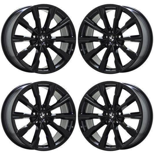 20" BMW X5 X6 Gloss Black wheels rims Factory OEM set 86461 EXCHANGE