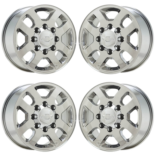 18" Chevrolet Silverado 2500 3500 Bright Chrome wheels OEM set 5502 EXCHANGE