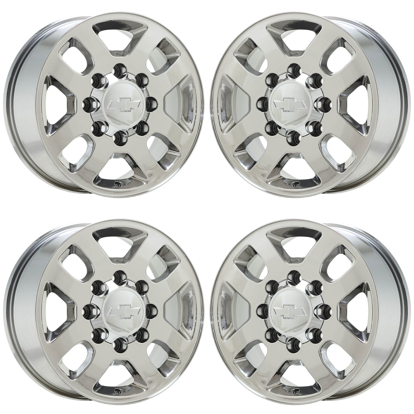 18" Chevrolet Silverado 2500 3500 Bright Chrome wheels OEM set 5502 EXCHANGE