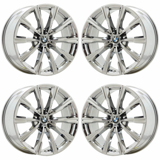 20" BMW X5 X6 Bright Chrome wheels rims Factory OEM set 86461 EXCHANGE
