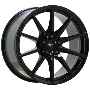 19" Ford Mustang GT350 Shelby Gloss Black wheels rim Factory OEM set 10053 10054