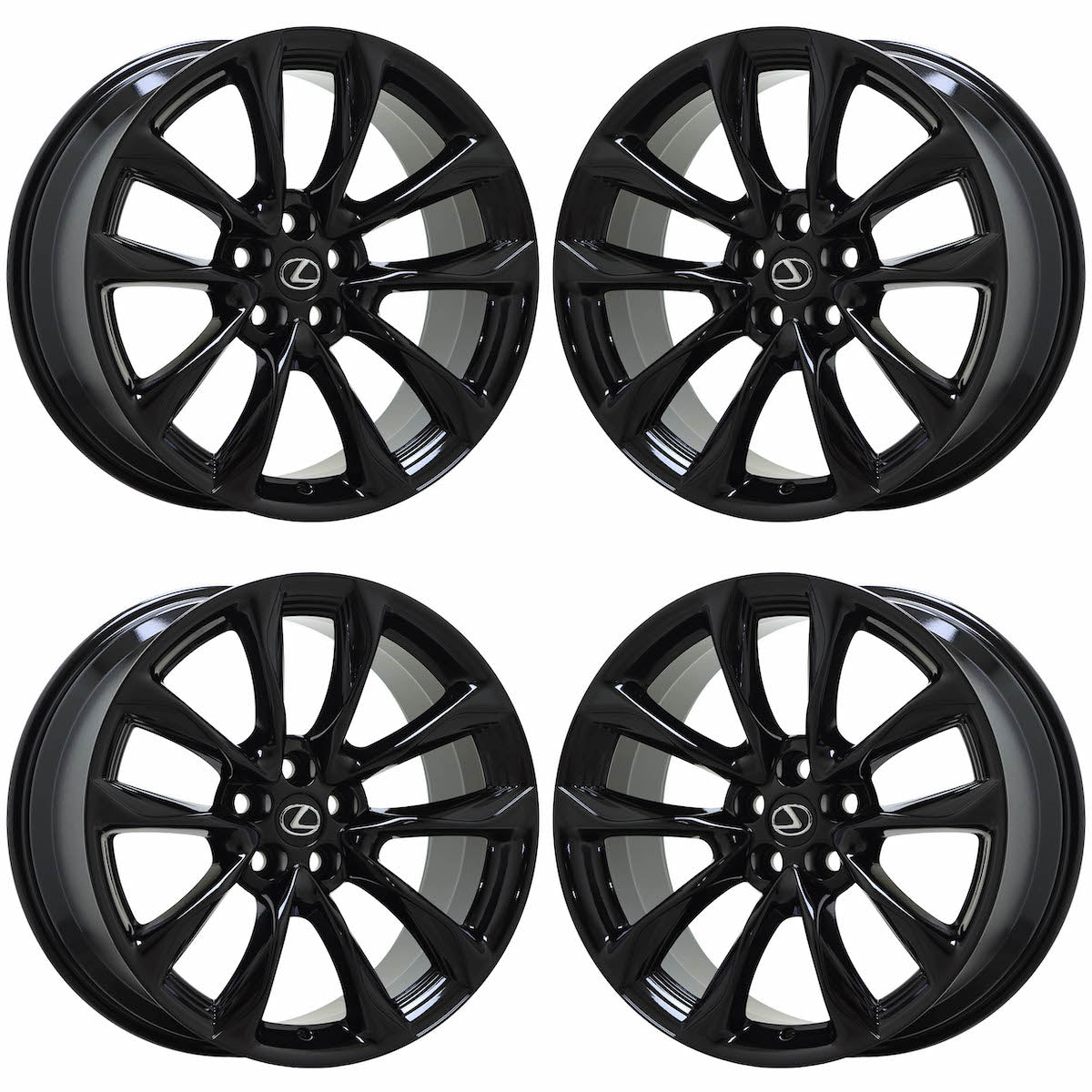21" Lexus LC500 LC500h Gloss Black wheels rims Factory OEM 74361 74362 EXCHANGE
