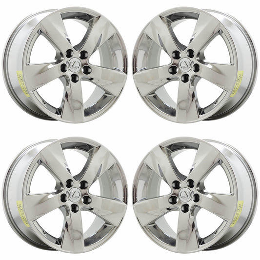18x8" 18x8.5" Lexus IS250 IS350 Bright Chrome wheels Factory OEM 74241 74242