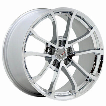 19x10" 20x12" Corvette C6 C7 Bright Chrome wheels rims Factory OEM set 5542 5543