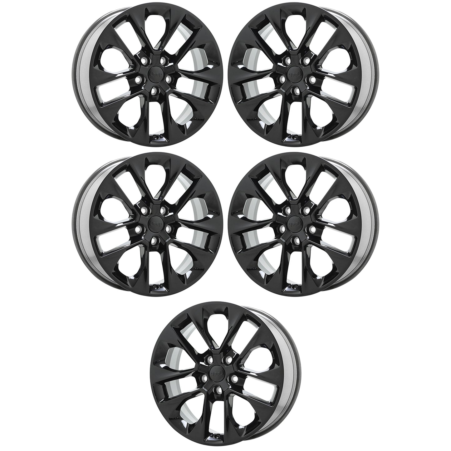 20" Jeep Wrangler Gladiator Gloss Black wheels Factory OEM set 5 9262 EXCHANGE