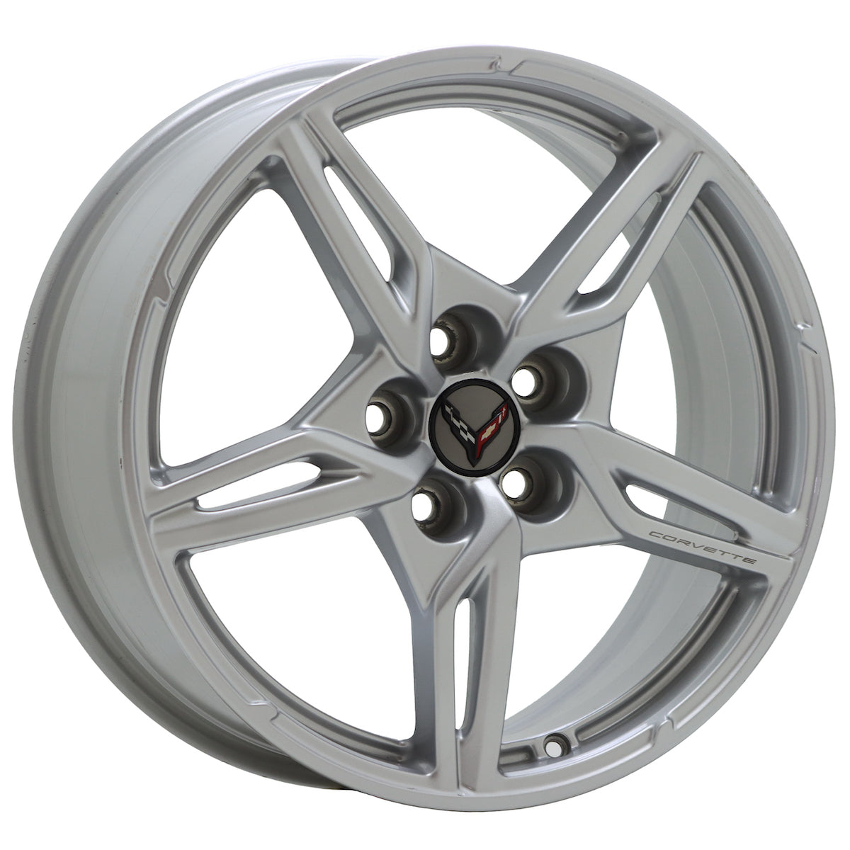19x8.5" Corvette C8 Silver wheel rim Factory OEM 14007 single (FRONT)