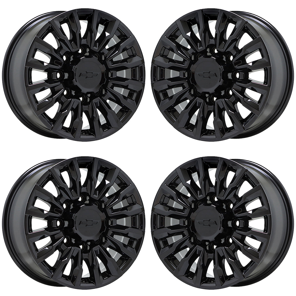 18" Chevrolet Silverado 2500 3500 Gloss Black wheels rims OEM 14031 EXCHANGE