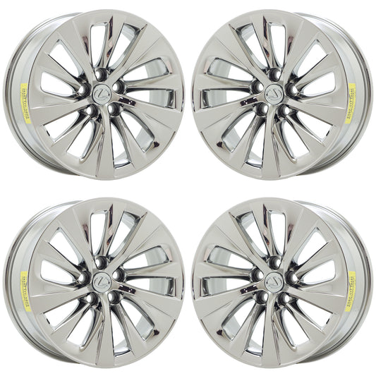19" Lexus LS500 LS500h Bright Chrome wheels rims Factory OEM set 74367