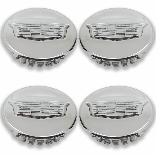 2 5/8" Cadillac ATS, CT4, CT5, CTS, XT5, XT6 Chrome Center Cap #23212548 set