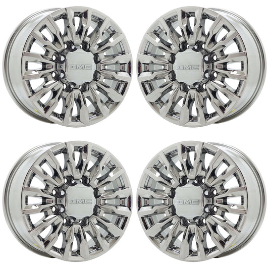 18" GMC Sierra 2500 3500 Bright Chrome wheels rims OEM set 14031 EXCHANGE