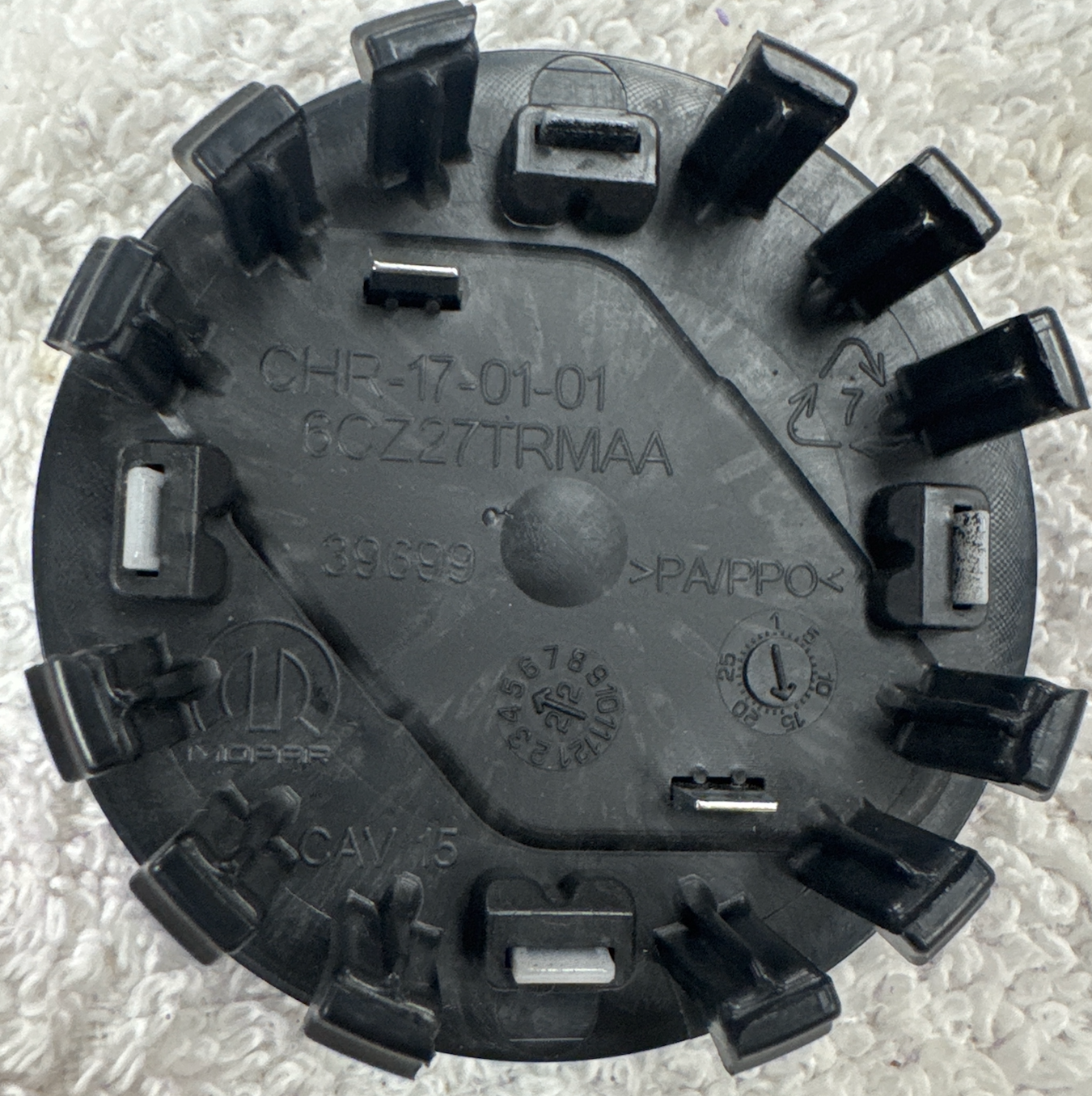 2 1/2" Dodge Challenger, Charger, Durango Charcoal Center Cap #6CZ27RXFAA single