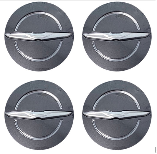 2 1/2" Chrysler Pacifica OEM Center Cap Charcoal #7BB95WASAA set