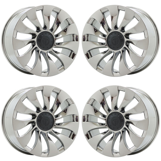 21" Tesla Model Y Bright Chrome wheels rims Factory set 210061 210051 EXCHANGE