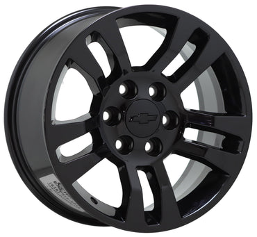 18" Silverado 1500 Tahoe GMC Sierra Yukon Black wheels rims Factory OEM set 5646