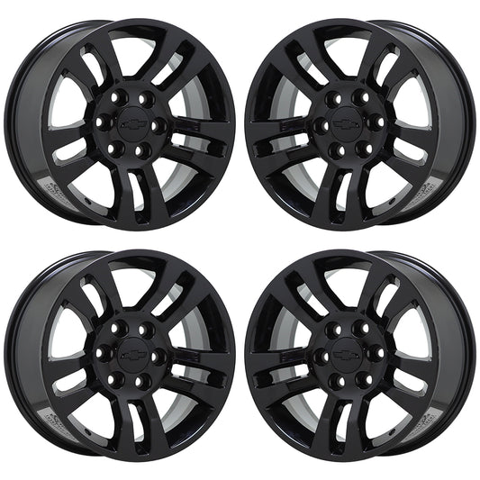 18" Silverado 1500 Tahoe GMC Sierra Yukon Black wheels rims Factory OEM set 5646