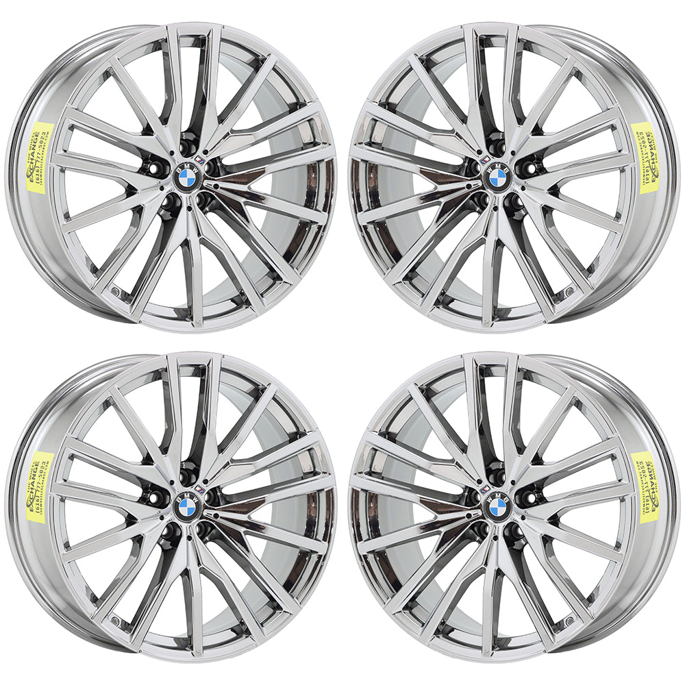 22" BMW X5 X6 X5M X7 G05 G06 742M Bright Chrome wheel OEM 86471 86474 EXCHANGE