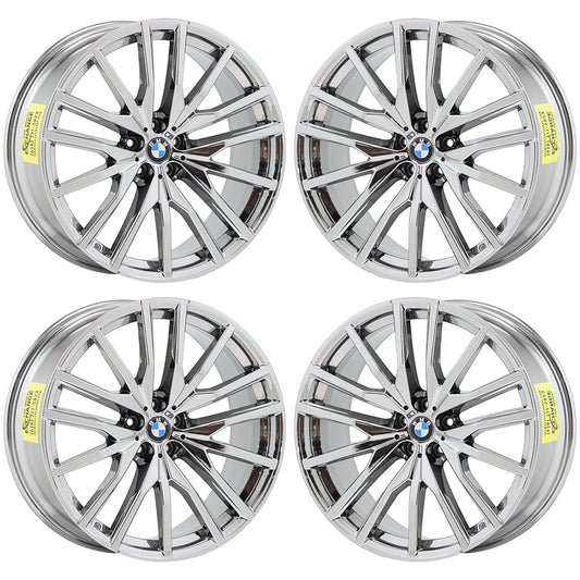 22" BMW X5 X6 X5M X7 G05 G06 742M Bright Chrome wheel OEM 86471 86474 EXCHANGE