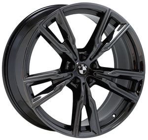 22" BMW X5 X6 series PVD Black Chrome wheels rims OEM set 86470 86473
