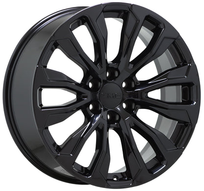 22" GMC Yukon Denali Gloss Black wheels rims Factory OEM set 14025 EXCHANGE