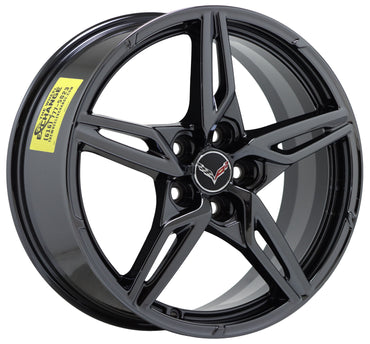 19x8.5" 20x11" Corvette C8 Black Chrome wheels rims OEM GM set 14007 14008