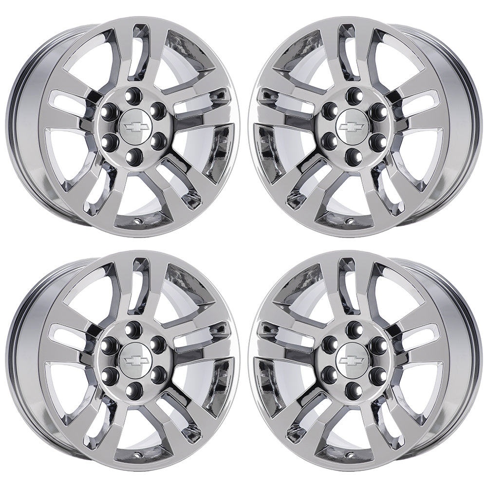 18" Silverado Tahoe Suburban 1500 Bright Chrome wheels rims Factory OEM set 5646