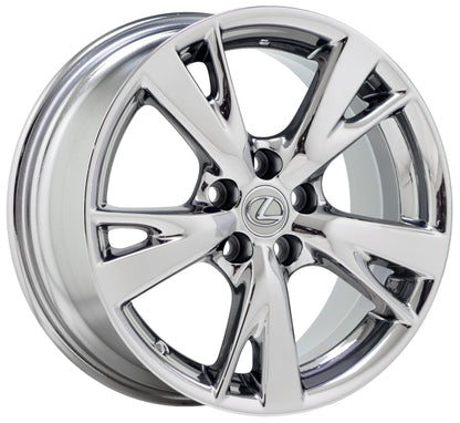 18x8.5" Lexus IS250 IS350 Bright Chrome wheel Factory OEM 74217 single EXCHANGE