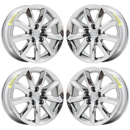 18" Lexus LS460 LS600HL Bright Chrome wheels rims Factory OEM set 74195