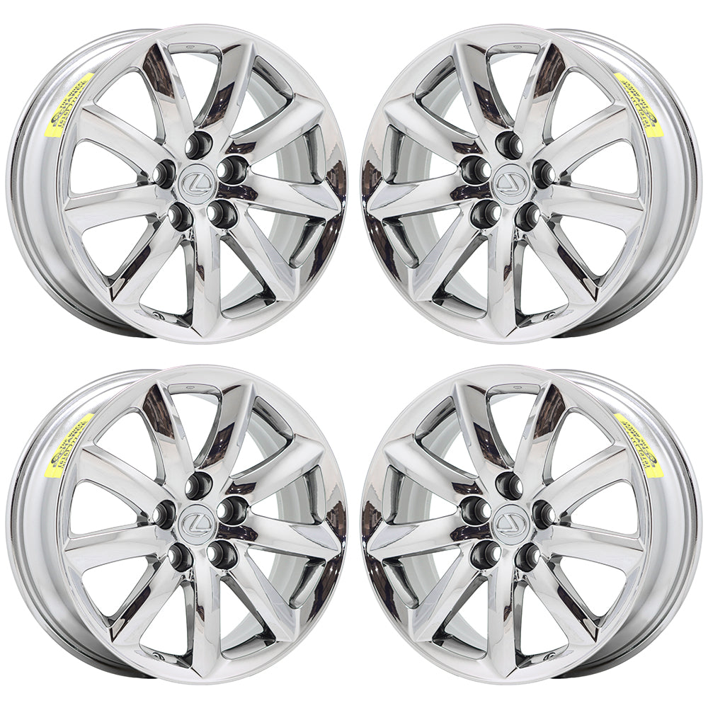 18" Lexus LS460 LS600HL Bright Chrome wheels rims Factory OEM set 74195 EXCHANGE