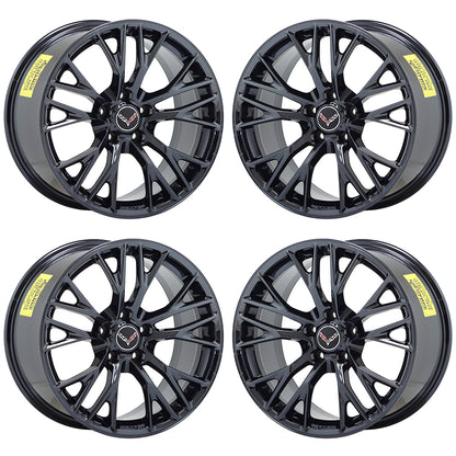 19x10" 20x12" Corvette Z06 C7 Black Chrome wheels OEM set 5734 5740 EXCHANGE