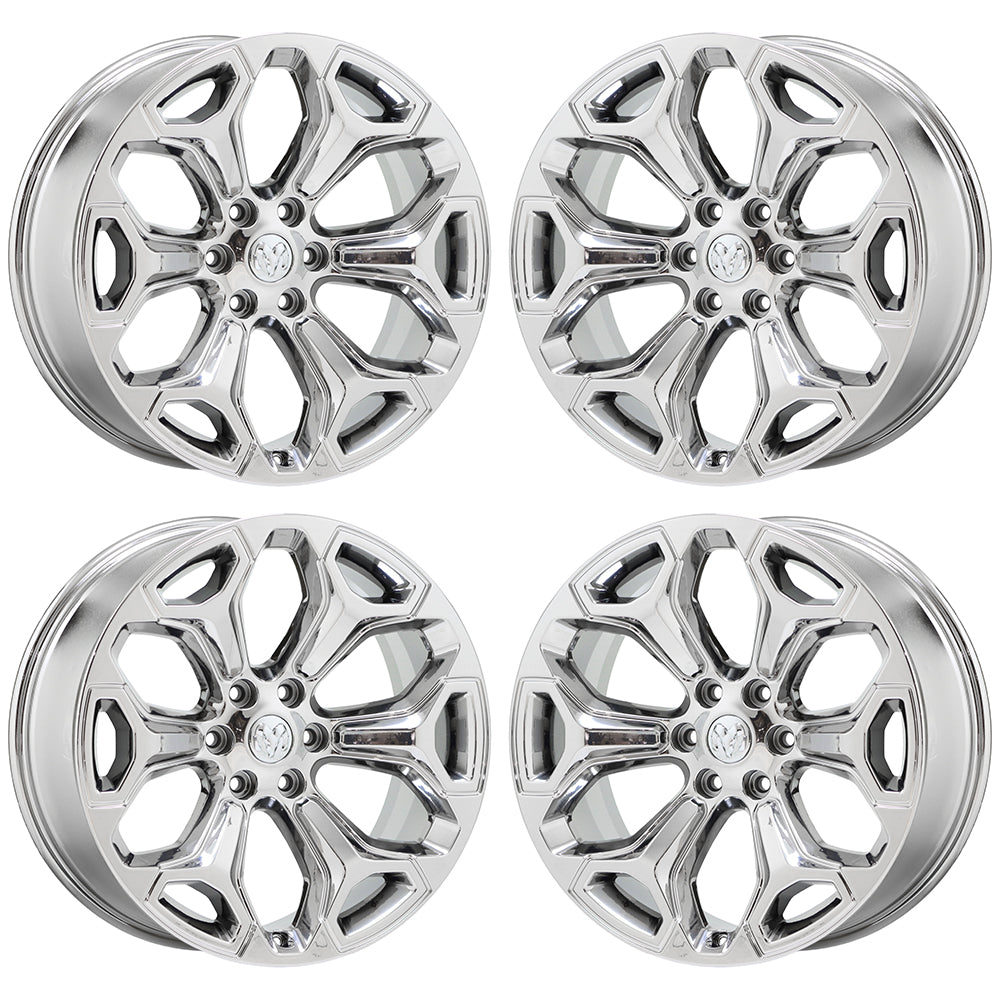 Refinished Ram 1500 Wheels Rims Dura Chrome 22 inch set 4 5yd62rnwab 2019-2024