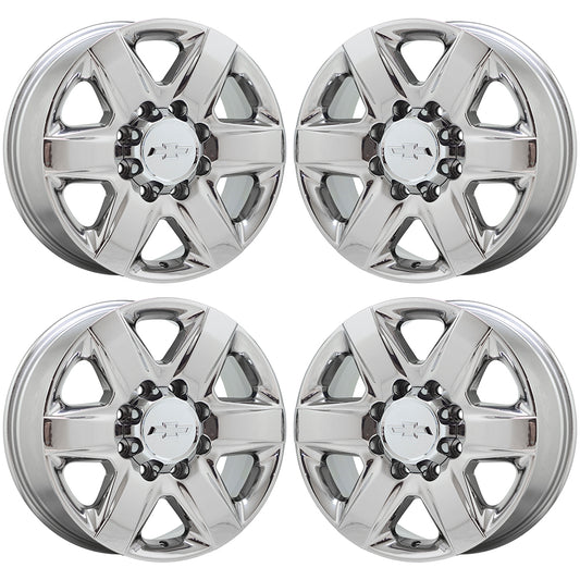 20" Chevrolet Silverado 2500 3500 Bright Chrome wheels rims Factory OEM set 5962