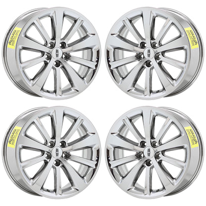 19" Lincoln MKS Bright Chrome wheels rims Factory OEM 2009-2016 set 3766