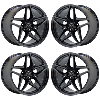 19" 20" Corvette ZR1 Z06 Grand Sport Black Chrome wheel set 5926 5930 EXCHANGE
