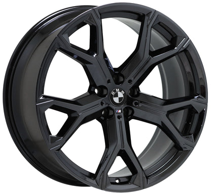 21x9.5 21x10.5 BMW X5 X7 Black Chrome wheels rims Factory OEM set 4 86466 86468