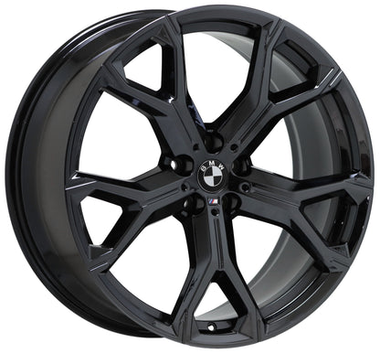 21x9.5 21x10.5 BMW X5 X7 Black Chrome wheels rims Factory OEM set 4 86466 86468