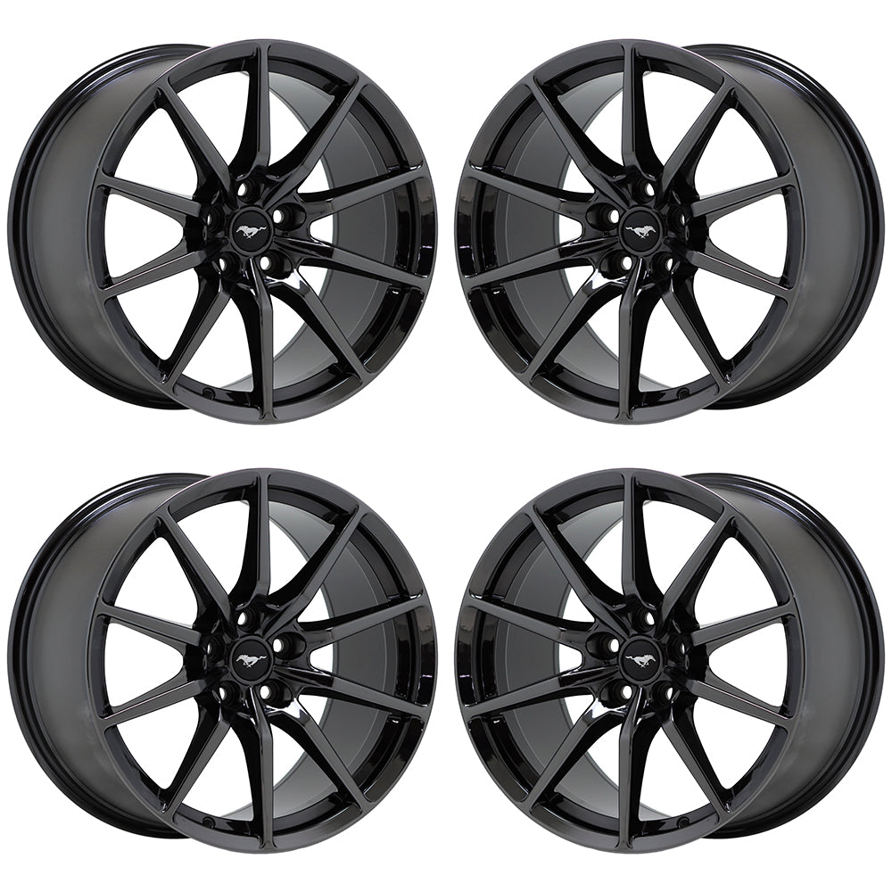 19x10.5 19x11 Ford Mustang GT350 Black Chrome wheels rim Factory OEM 10053 10054