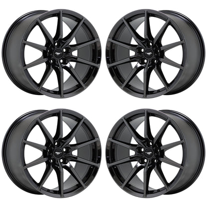 19x10.5 19x11 Ford Mustang GT350 Black Chrome wheels rim Factory OEM 10053 10054
