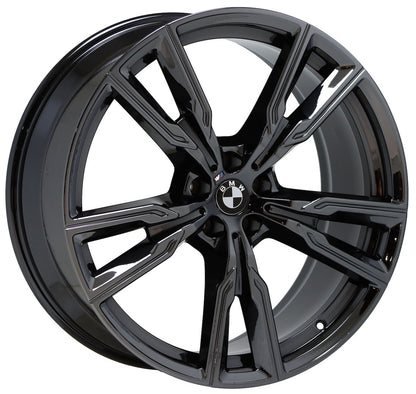22" BMW X5 X6 series Black Chrome wheel rim Factory OEM 86470 (Front)