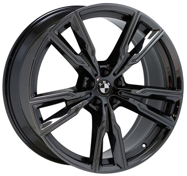 22" BMW X5 X6 series Black Chrome wheels rims OEM set 86470 86473