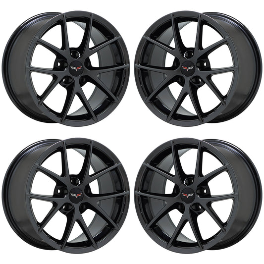 18x9.5 19x12 Corvette Z06 Black Chrome wheels Factory OEM GM 5594 5598 EXCHANGE