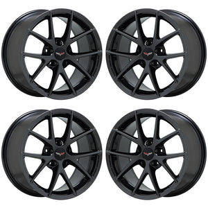 18x9.5 19x12 Corvette Z06 Black Chrome wheels Factory OEM GM 5594 5598 EXCHANGE